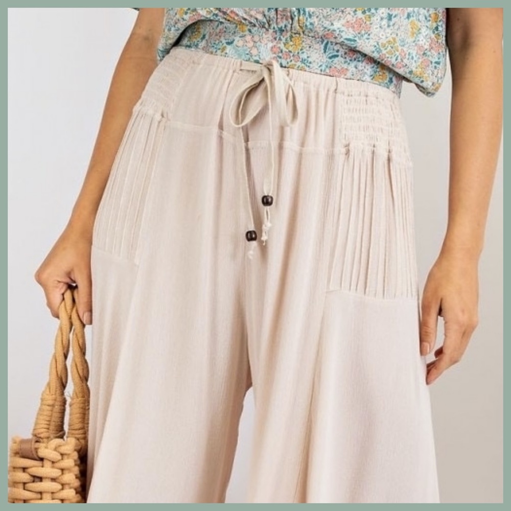 Easel "Fresh Air" Wide Legged Ruffled Bottom Pants - Picture 4 of 12